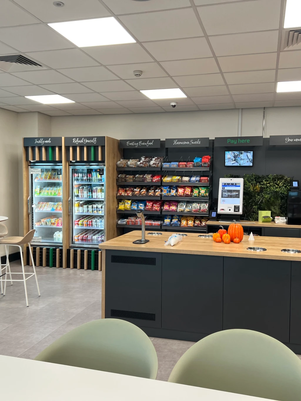 a micromarket with snacks, drinks and fresh food at Samworth Brothers head office